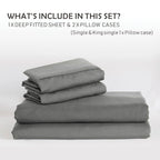 2200TC Extra Deep Fitted Sheet Set Pillowcases