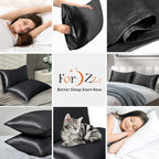 Twin Pack Satin Art Silk Pillowcases - Standard Size 48cm x 74cm | Hair & Skin Care