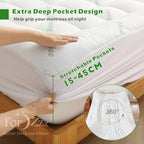 Hotel Cooling Bamboo Mattress Topper Mattress Pad Double Queen King Pillow Top