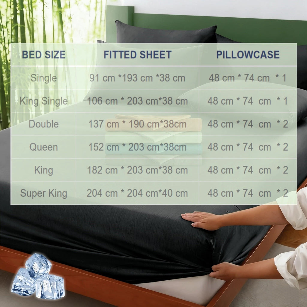 2000TC Nature Ultra Bamboo Blend Fitted Sheet &Pillowcase Set