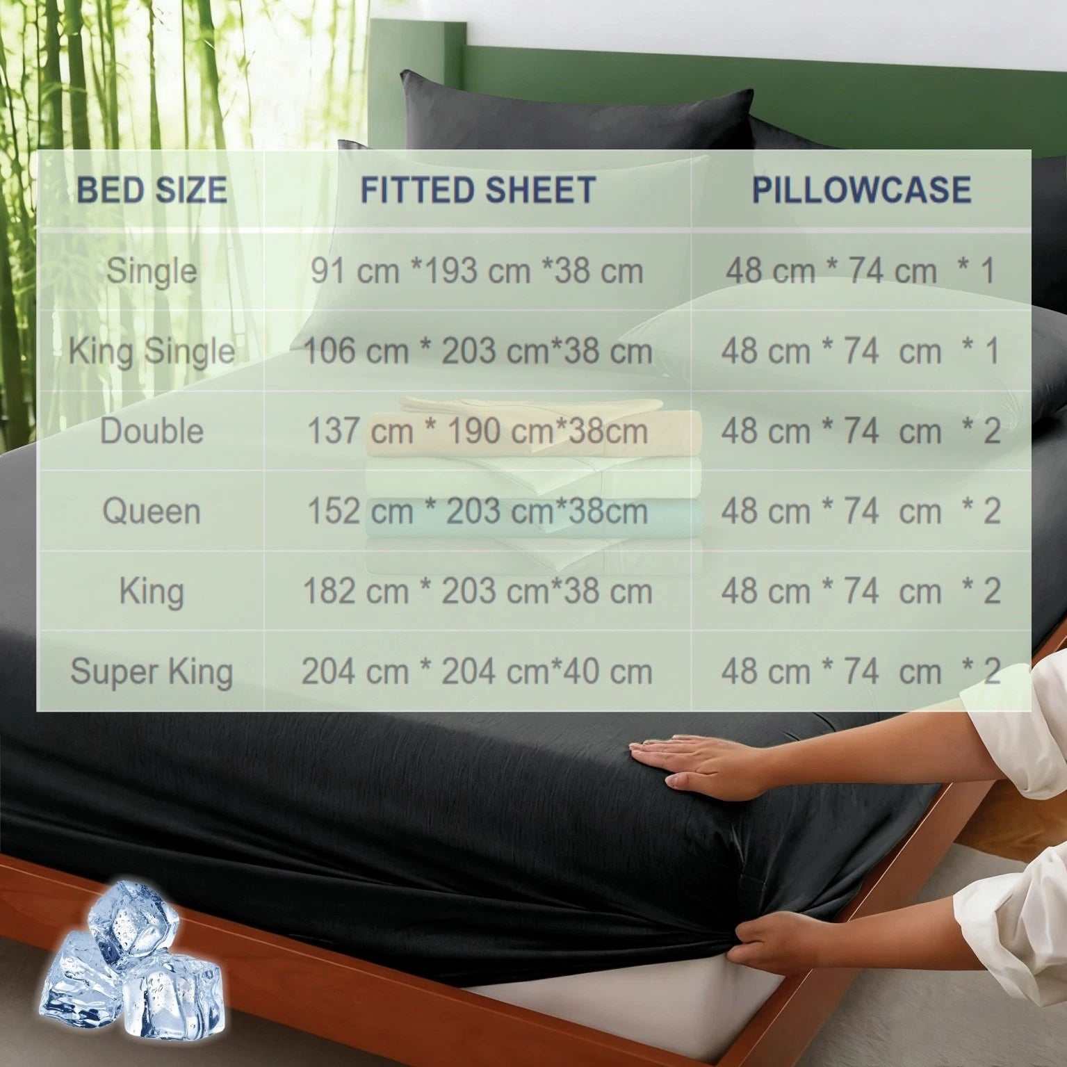 2000TC Nature Ultra Bamboo Blend Fitted Sheet &Pillowcase Set