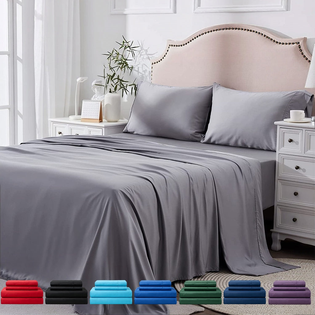 Hotel 2000TC 4 Pieces Ultra Soft Flat Fitted Sheet Set