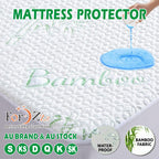 Nature Bamboo 100% Waterproof  Mattress Protector Soft Fitted Bed Cover   Green