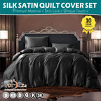 Hotel Silk Satin Quilt/Duvet Cover & Pillowcase Set