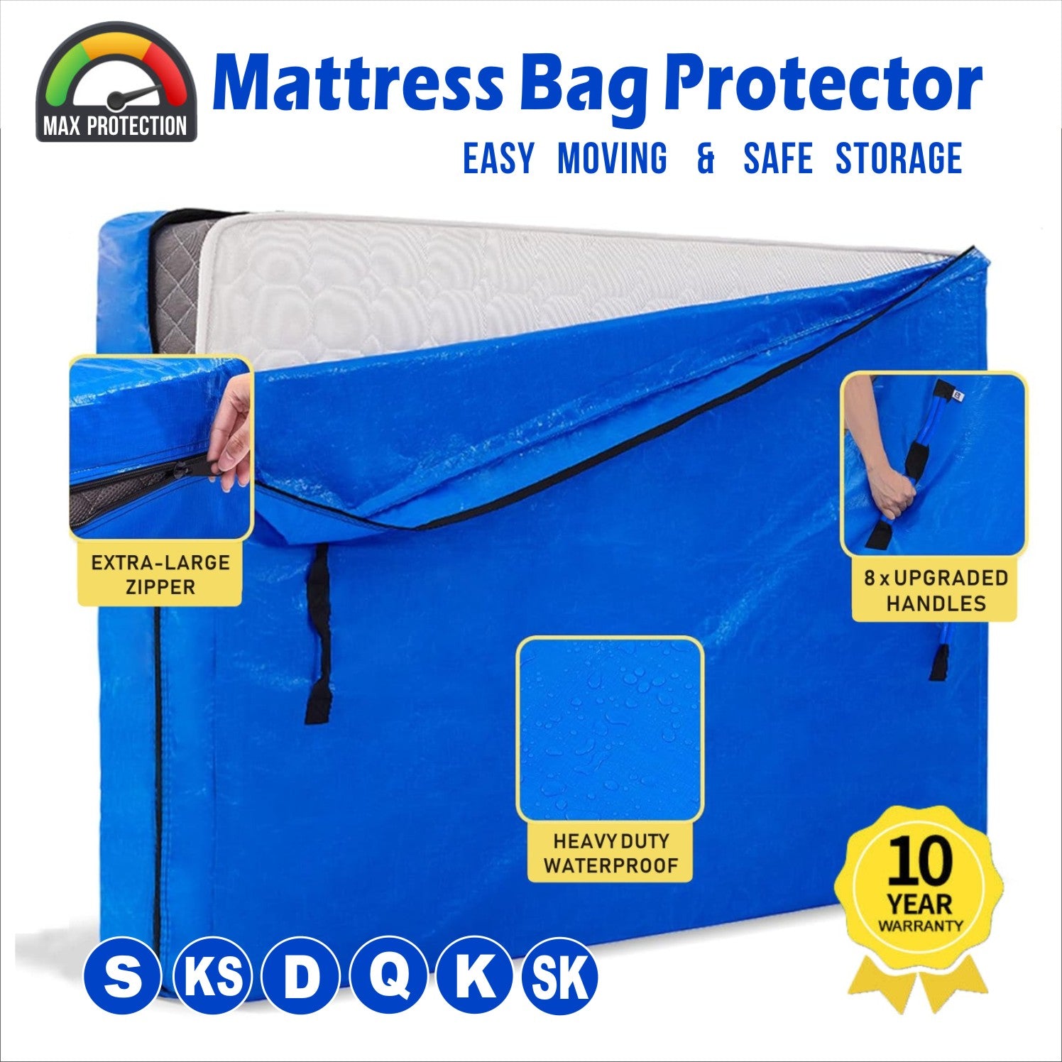 Heavy Duty Mattress Protector Storage Bag Easy Moving Dust Cover Packaging