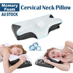 Cooling Memory Foam Cervical Pillow Ergonomic Neck Support Side/Stomach Sleeper
