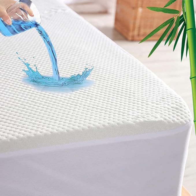 Nature Bamboo 100% Waterproof King Mattress Protector    White