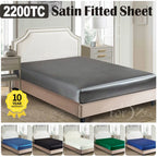 2200TC Art Silk Satin Fitted/Bottom Sheet Bed