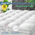 Hotel 1000GSM Bamboo Pillowtop Mattress Topper Protector Thick 3D Snow Down Fill   White