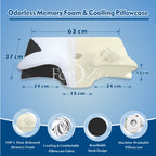 Cooling Memory Foam Cervical Pillow Ergonomic Neck Support Side/Stomach Sleeper