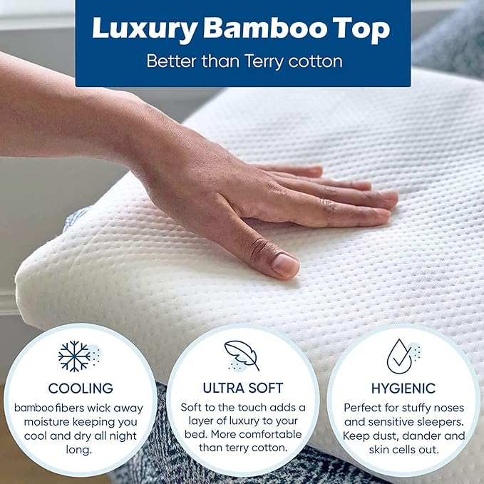 Nature Bamboo 100% Waterproof King Mattress Protector    White