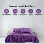 2200TC 6 Pieces Flat Fitted 4 x Pillowcases Bedding Sheet Set