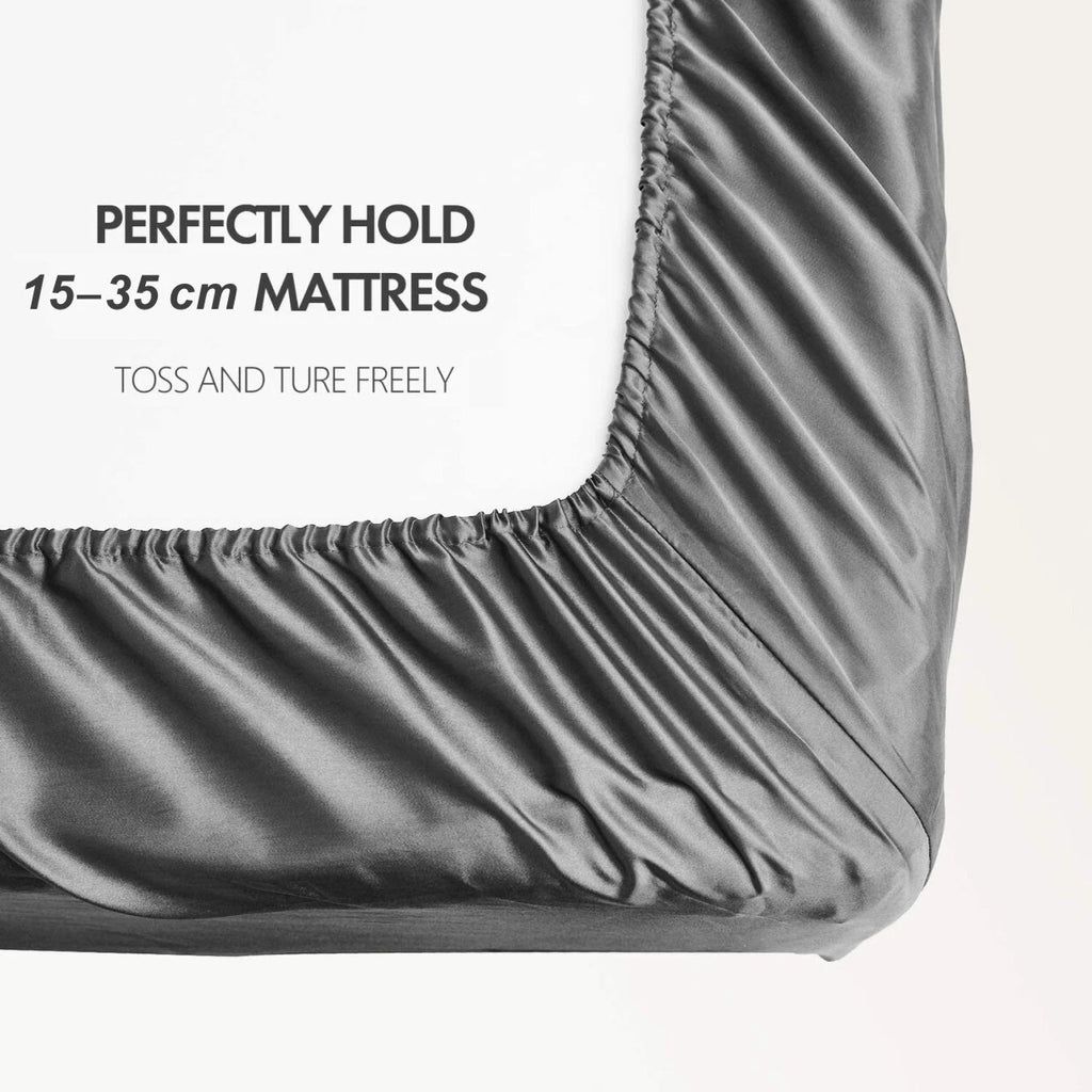 Hotel 2200TC Art Silk Satin fitted Pillowcases Sheet Set