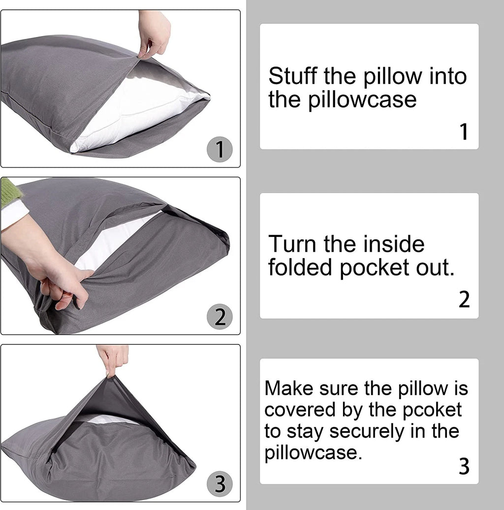 Luxury 2000TC Soft Body Pillow case Full Long Pillow Case