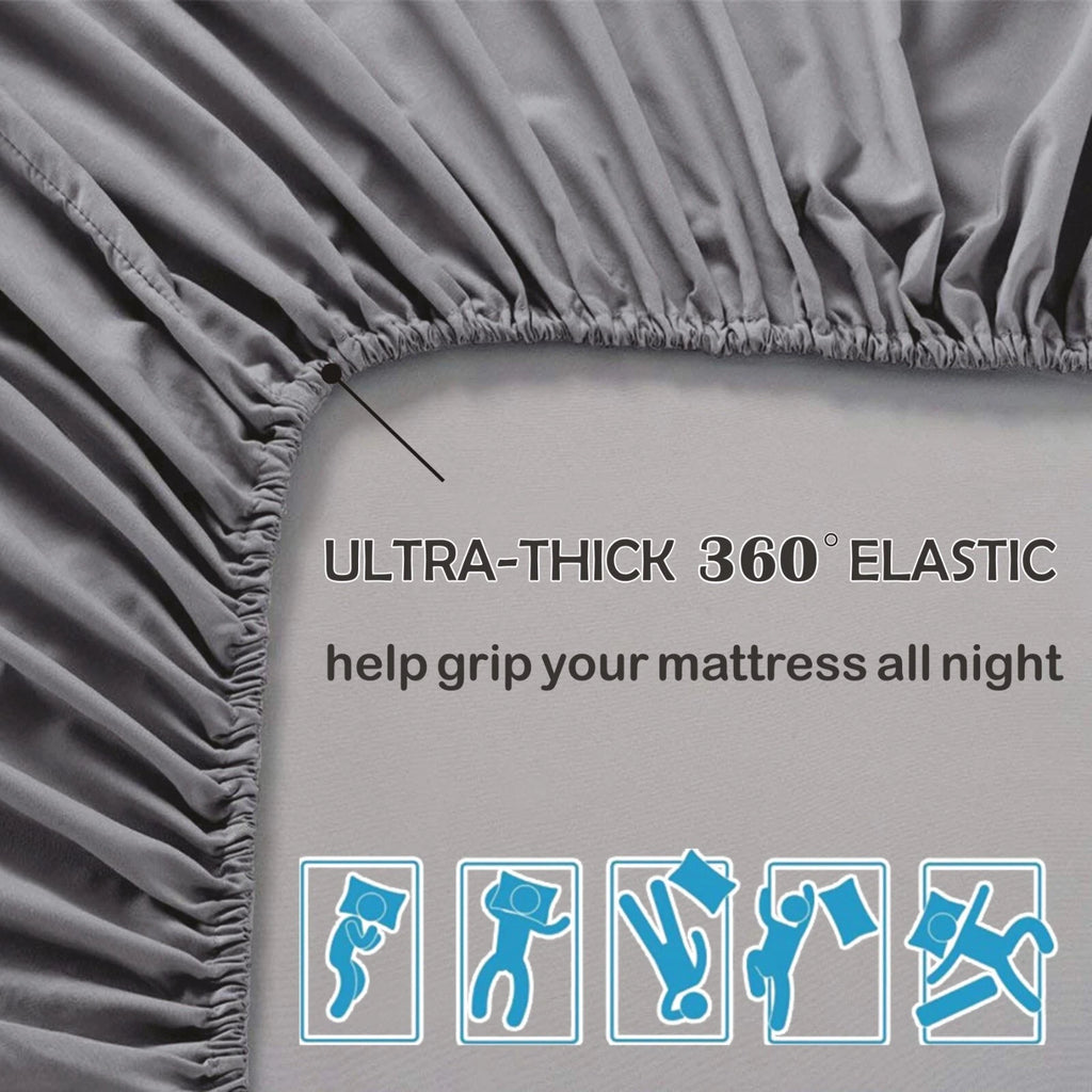 2200TC Extra Deep Fitted Sheet Set Pillowcases