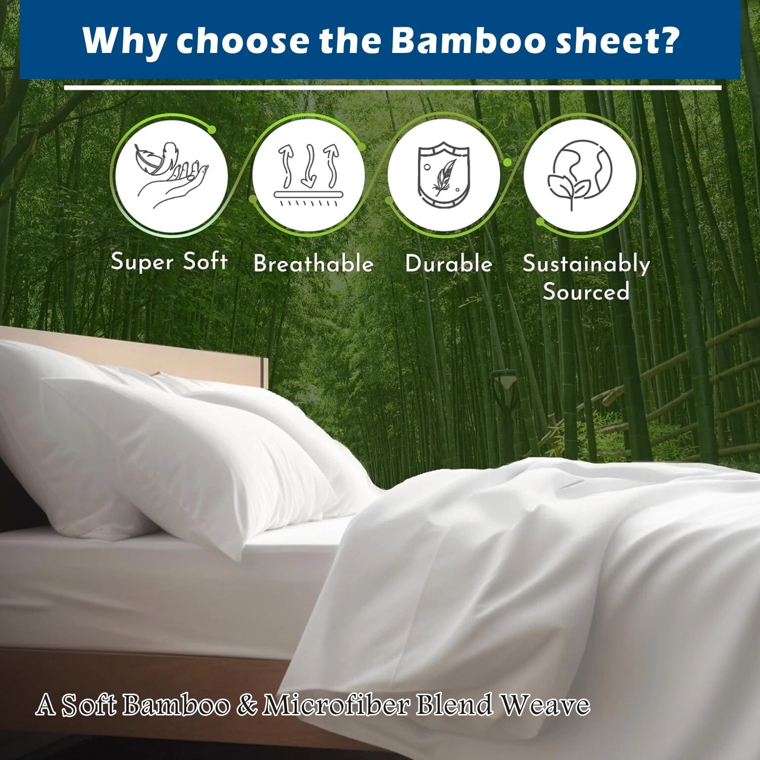 2200TC Cooling Bamboo 4 Pieces Blend Sheet Set