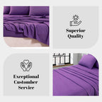 2200TC 6 Pieces Flat Fitted 4 x Pillowcases Bedding Sheet Set