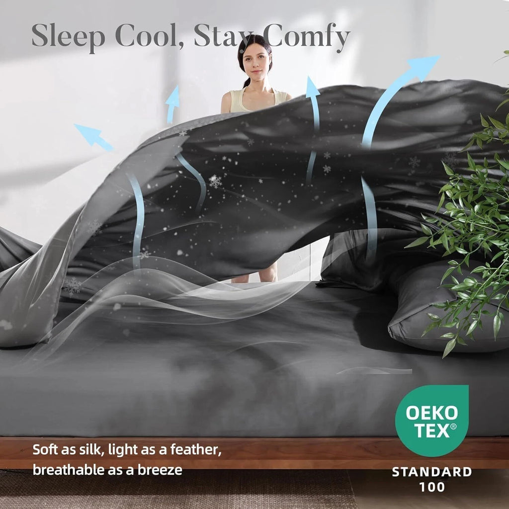 2000TC Nature Ultra Bamboo Blend Fitted Sheet &Pillowcase Set