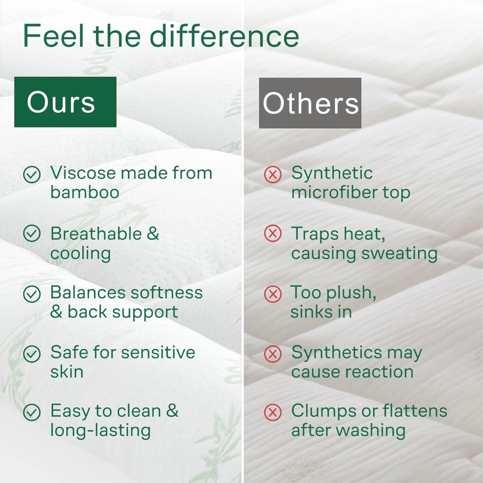 Hotel Cooling Bamboo Mattress Topper Mattress Pad Double Queen King Pillow Top