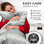 Hotel 4 Pieces Silk Satin Flat Fitted Sheet Bed Set Single Double Queen King Bed