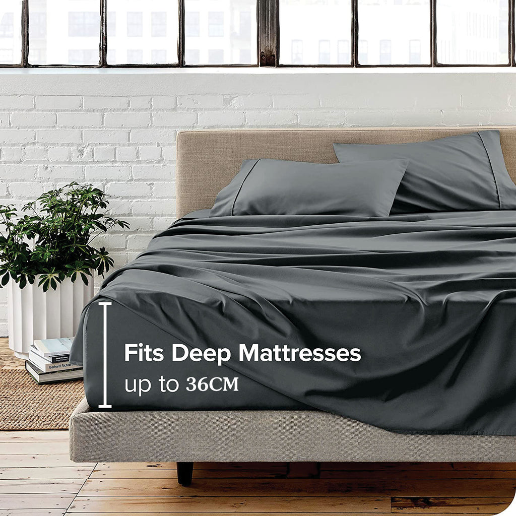 Hotel 2000TC 4 Pieces Ultra Soft Flat Fitted Sheet Set