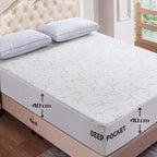 Nature Bamboo 100% Waterproof  Mattress Protector Soft Fitted Bed Cover   Green