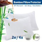 Twin pack Waterproof Bamboo Pillow Protector Cover Standard/Body Size Pillowcase