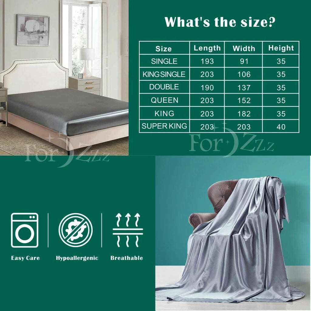 2200TC Art Silk Satin Fitted/Bottom Sheet Bed