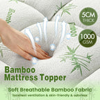 Hotel Cooling Bamboo Mattress Topper Mattress Pad Double Queen King Pillow Top