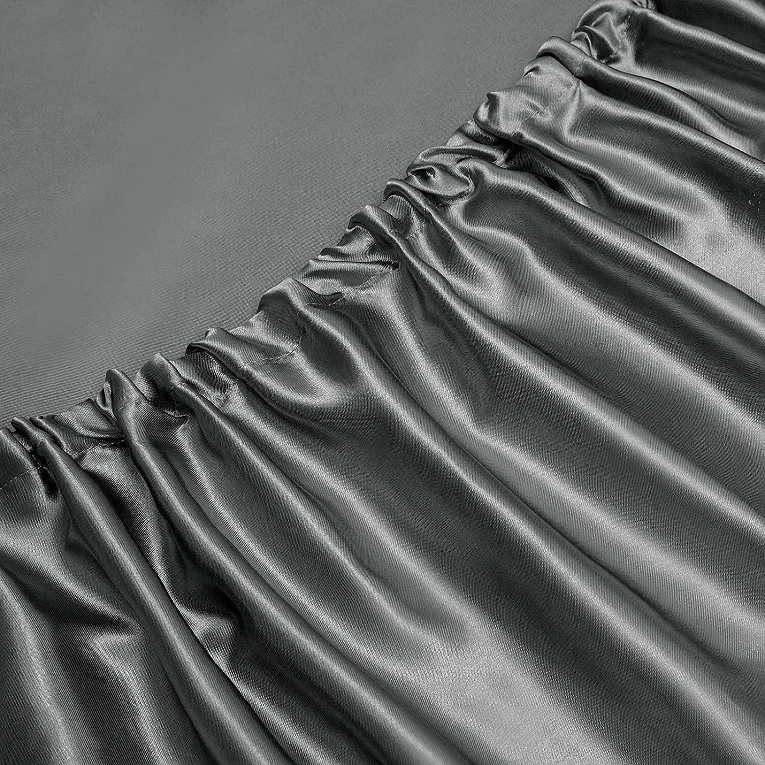 Hotel 4 Pieces Silk Satin Flat Fitted Sheet Bed Set Single Double Queen King Bed