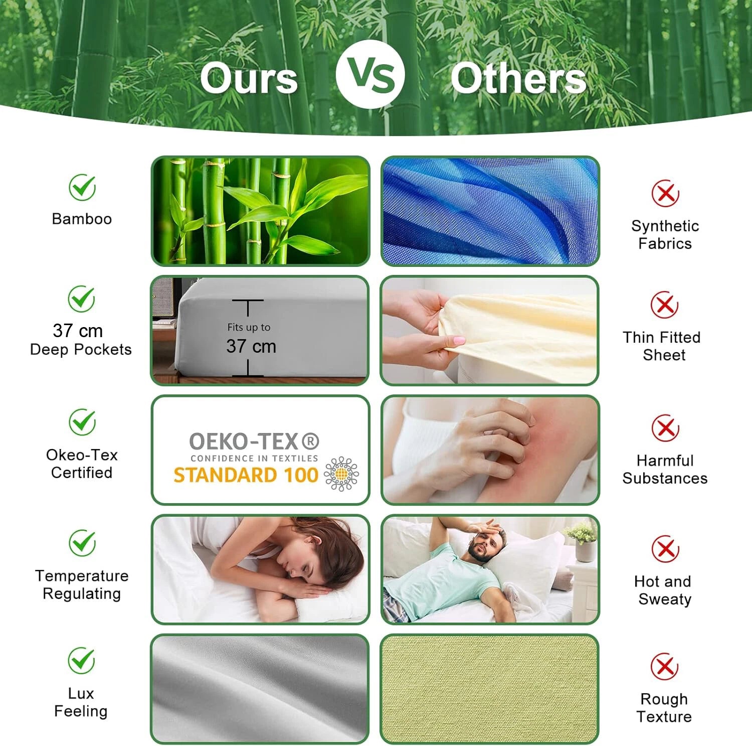 2200TC Cooling Bamboo 4 Pieces Blend Sheet Set