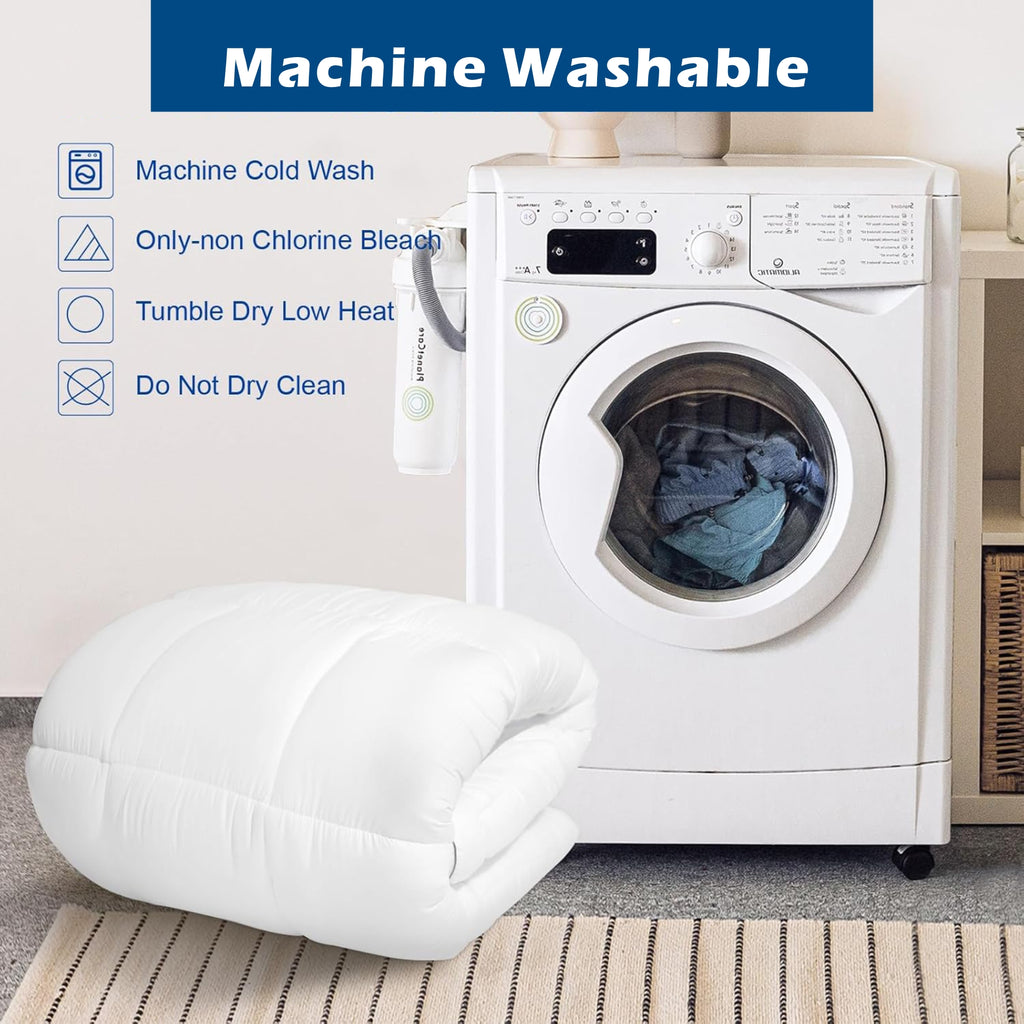 Hotel 1000GSM Bamboo Pillowtop Mattress Topper Protector Thick 3D Snow Down Fill   White