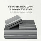 2000TC 6 Pieces Silk Satin Flat Fitted Sheet Bed Set