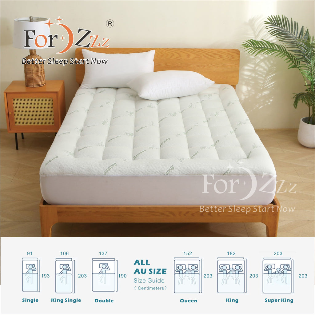 Hotel Cooling Bamboo Mattress Topper   Green Colour