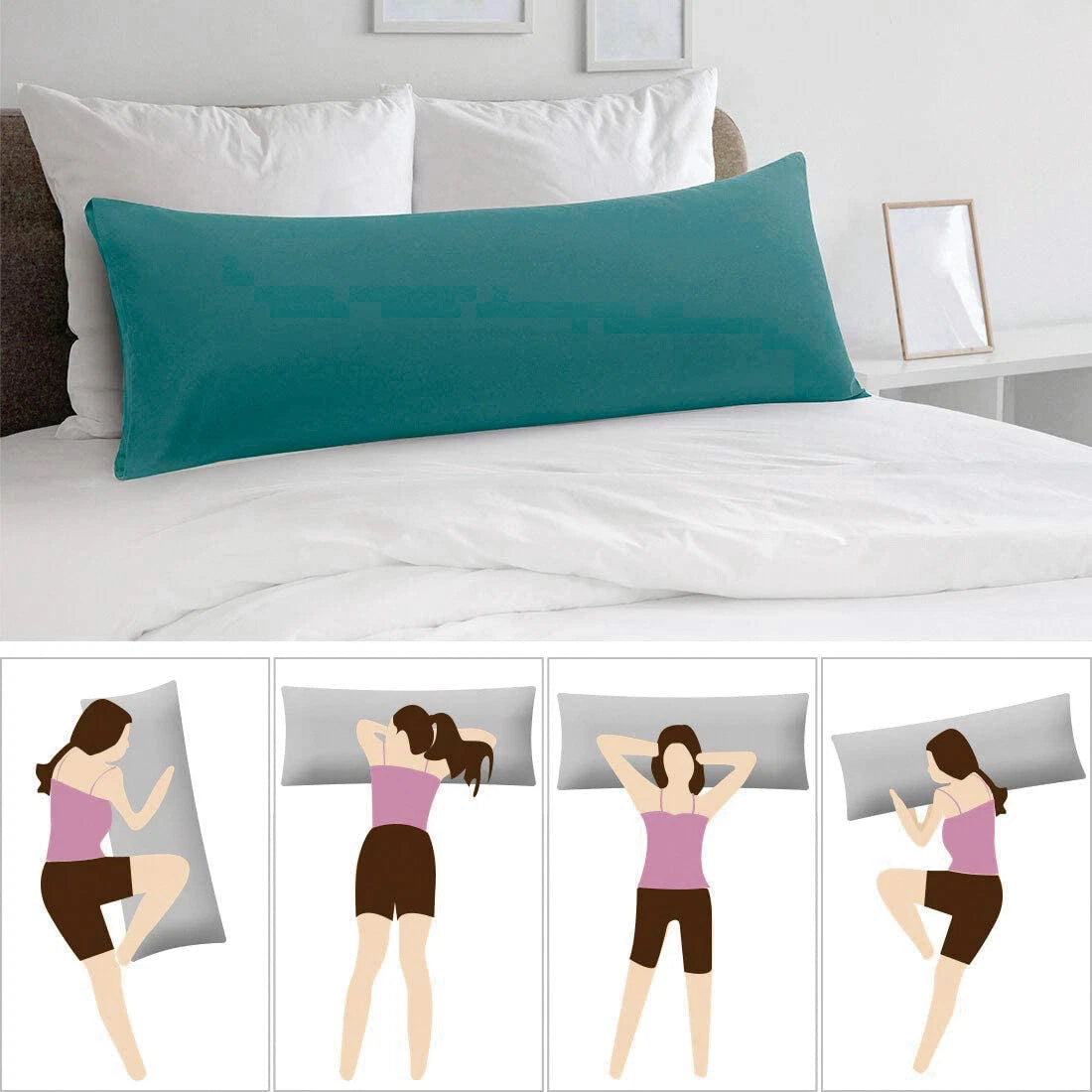 Luxury 2000TC Soft Body Pillow case Full Long Pillow Case