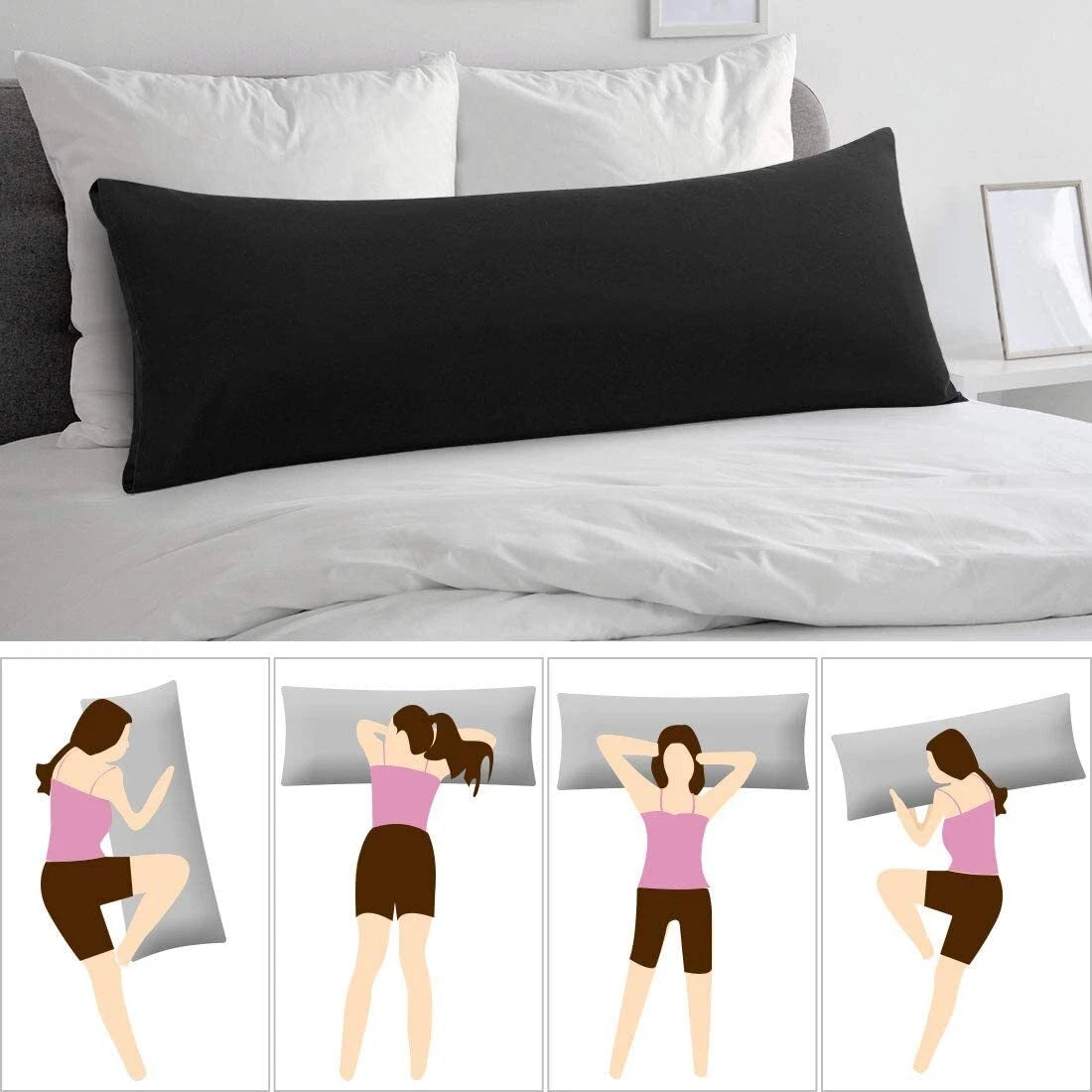 Luxury 2000TC Soft Body Pillow case Full Long Pillow Case
