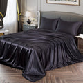 Hotel 4 Pieces Silk Satin Flat Fitted Sheet Bed Set Single Double Queen King Bed
