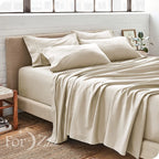 2200TC 6 Pieces Flat Fitted 4 x Pillowcases Bedding Sheet Set