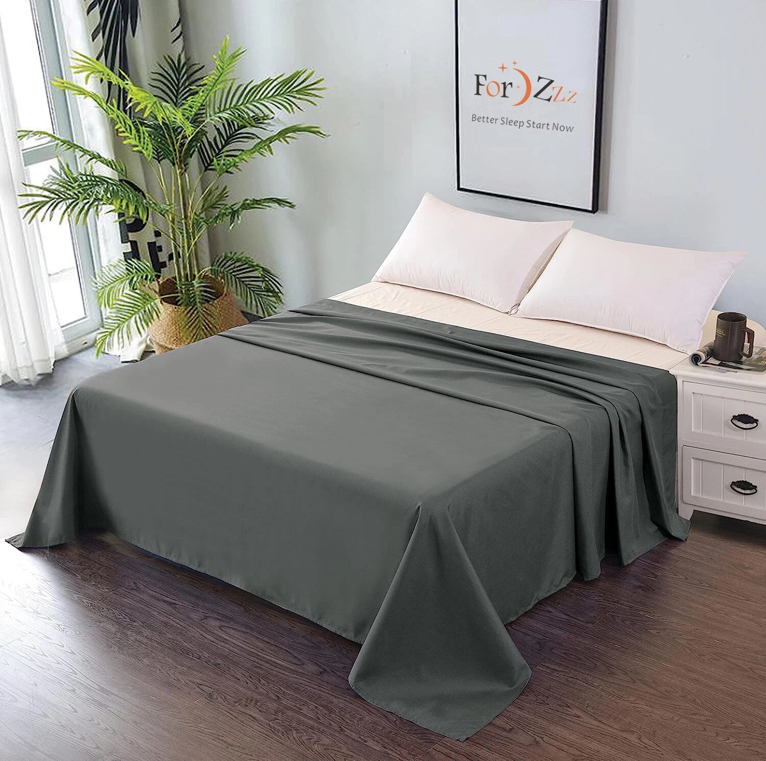 3PCS 2000TC Flat Sheet Set  (No fitted sheet)