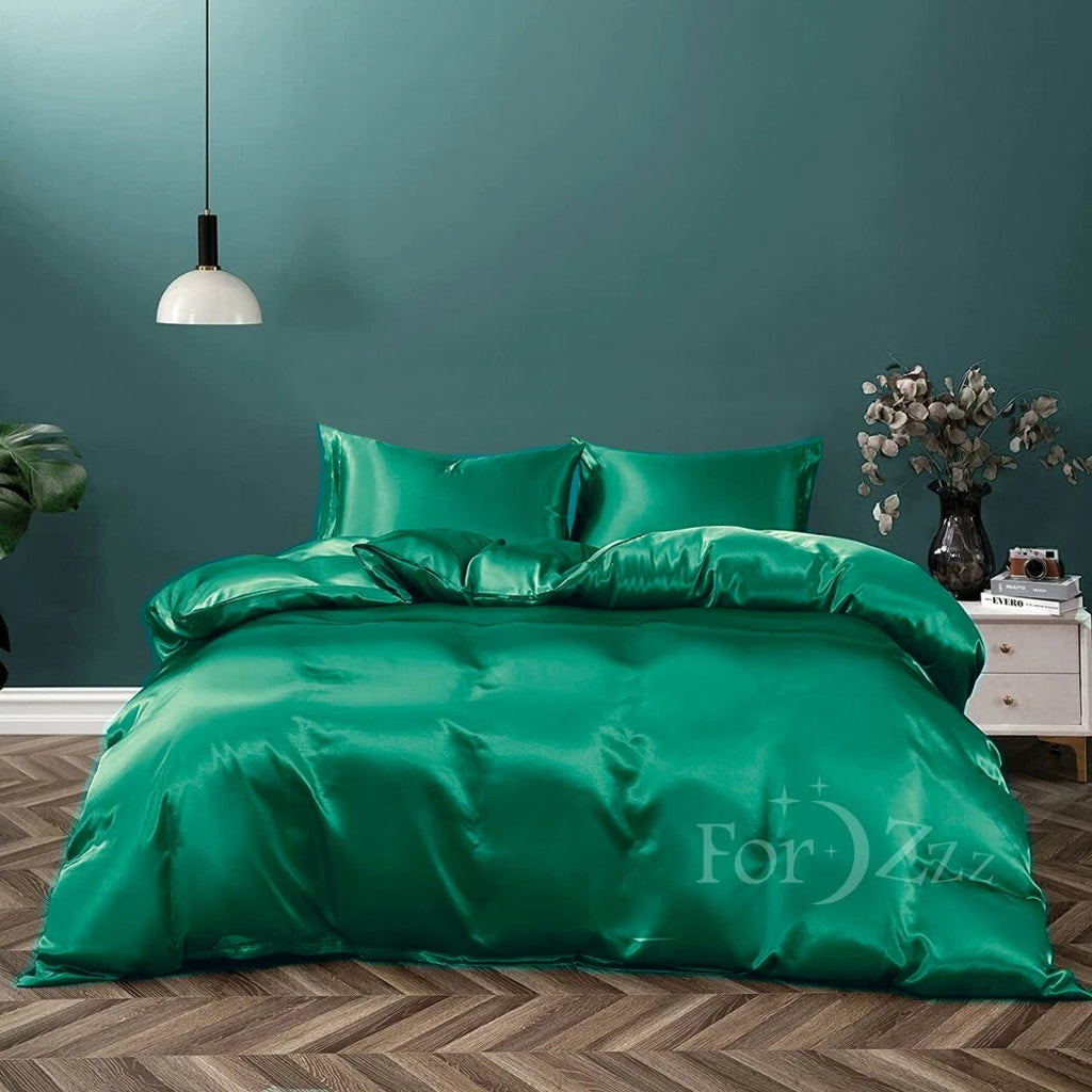 Hotel Silk Satin Quilt/Duvet Cover & Pillowcase Set