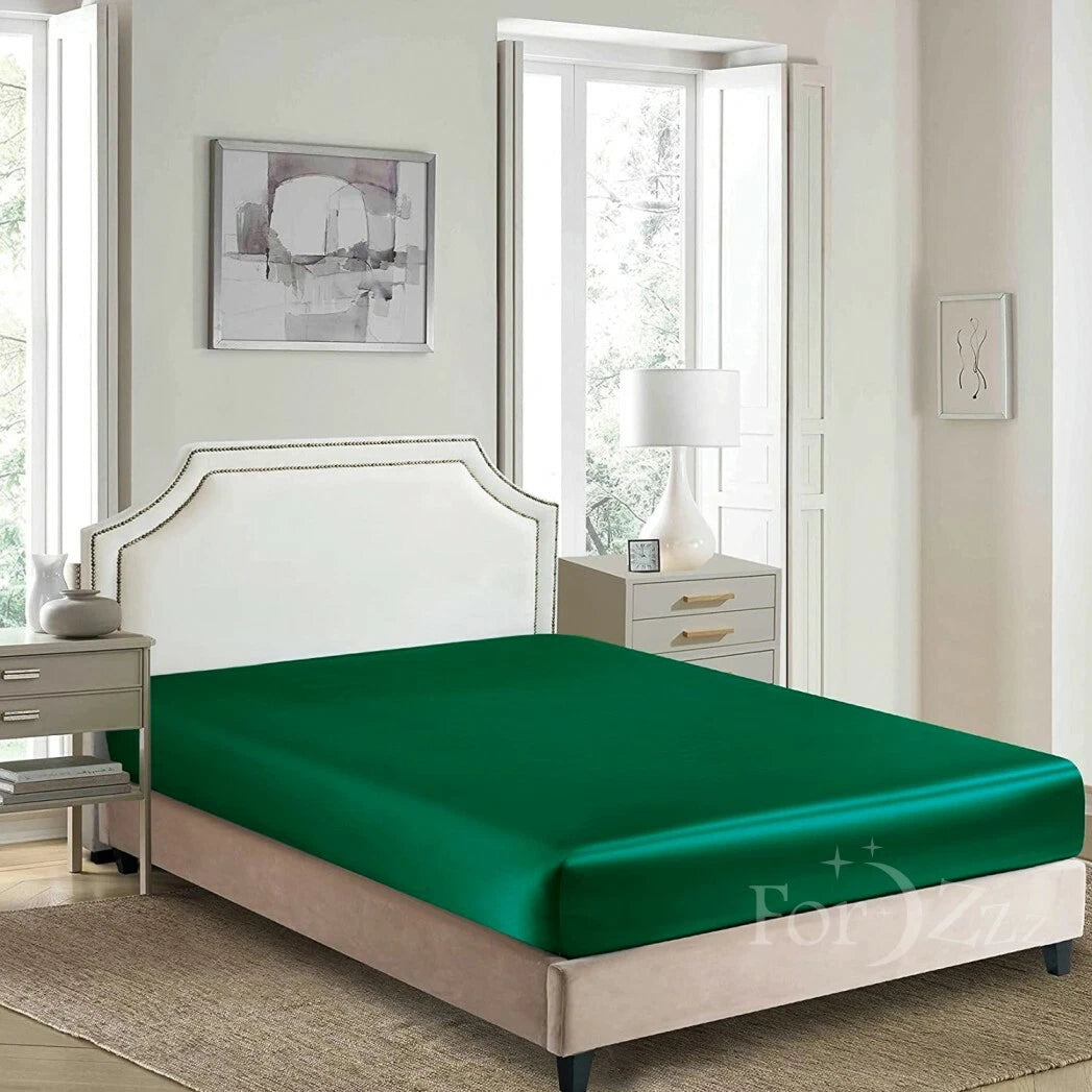 2200TC Art Silk Satin Fitted/Bottom Sheet Bed