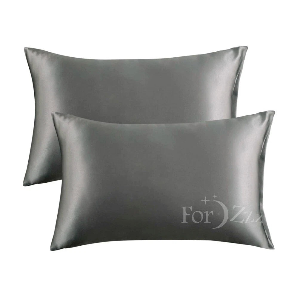 Twin Pack Satin Art Silk Pillowcases - Standard Size 48cm x 74cm | Hair & Skin Care