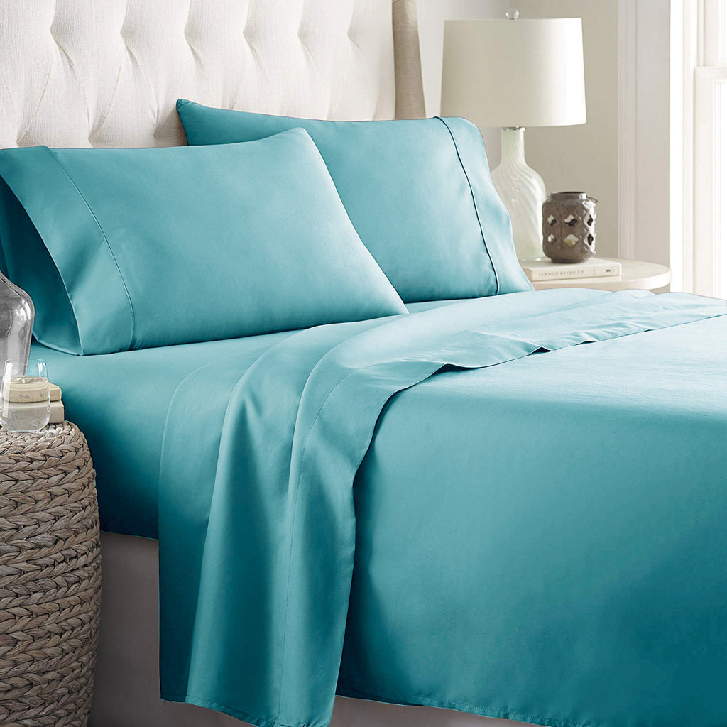 Hotel 2000TC 4 Pieces Ultra Soft Flat Fitted Sheet Set