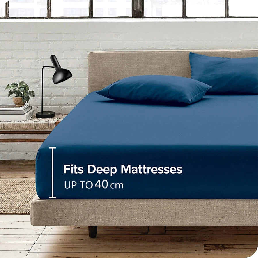2200TC Extra Deep Fitted Sheet Set Pillowcases