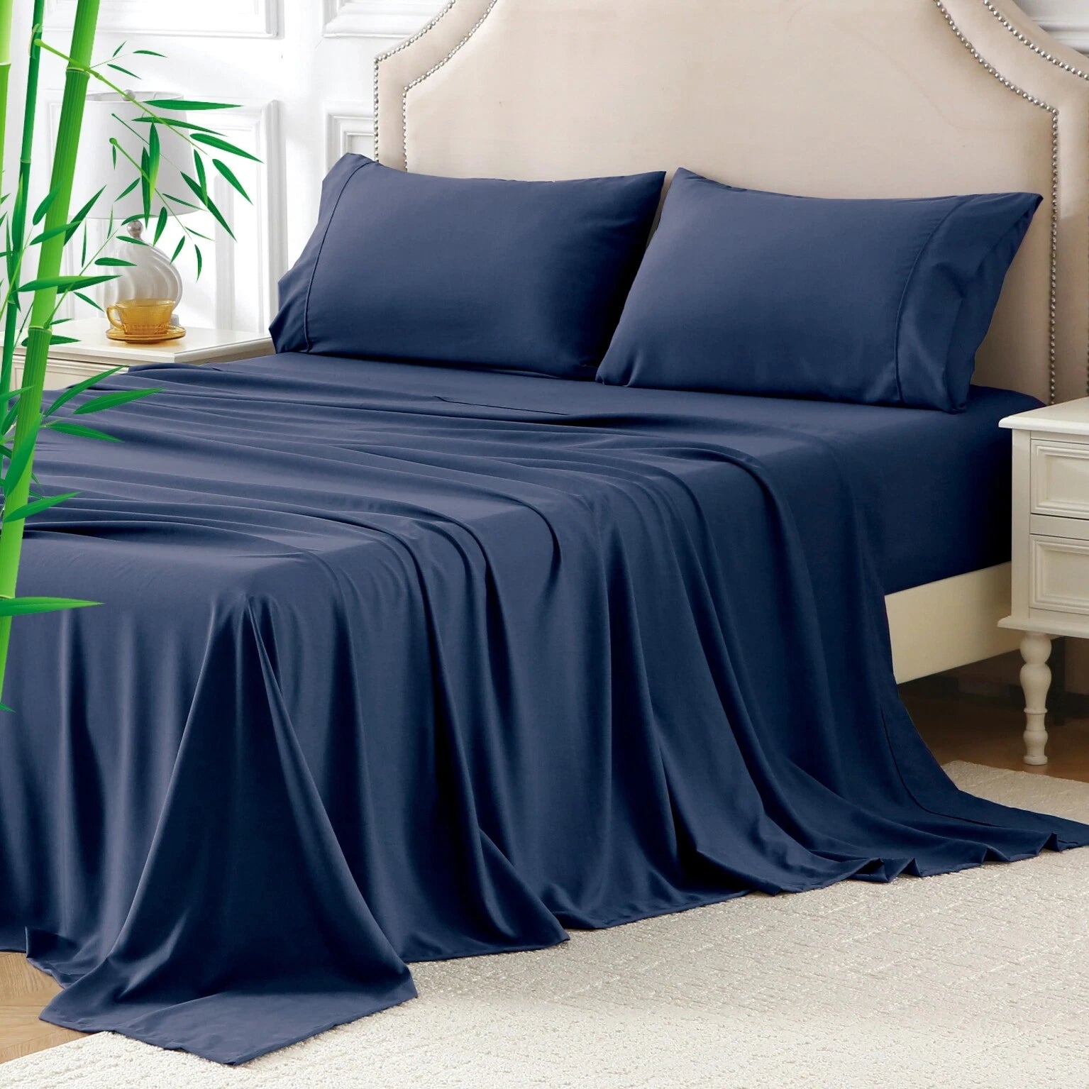2200TC Cooling Bamboo 4 Pieces Blend Sheet Set