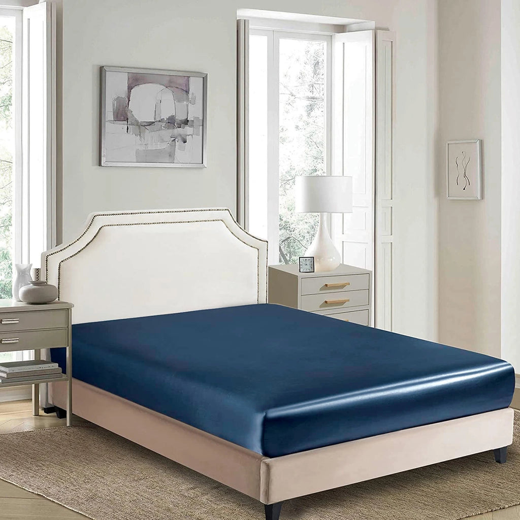 2200TC Art Silk Satin Fitted/Bottom Sheet Bed