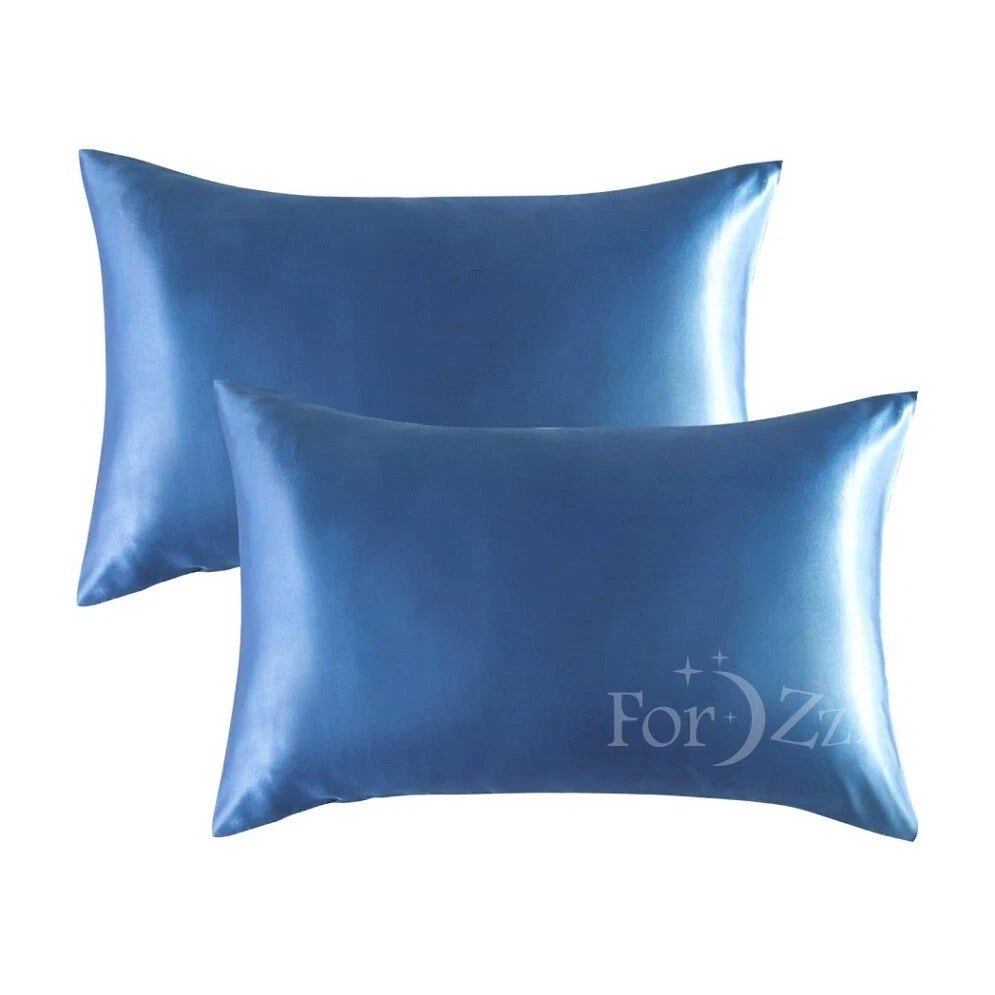 Twin Pack Satin Art Silk Pillowcases - Standard Size 48cm x 74cm | Hair & Skin Care