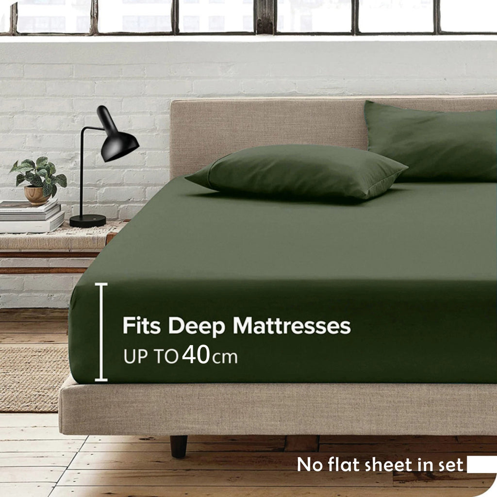 2200TC Extra Deep Fitted Sheet Set Pillowcases