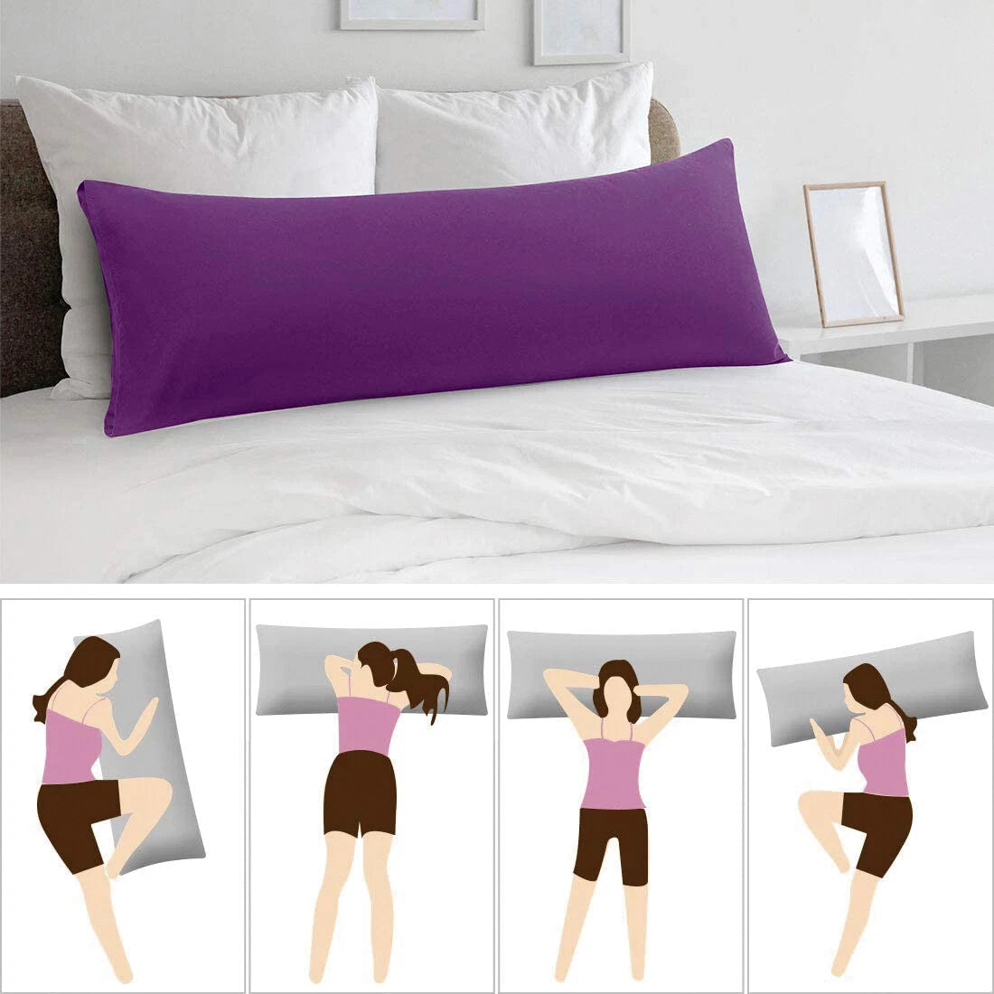Luxury 2000TC Soft Body Pillow case Full Long Pillow Case