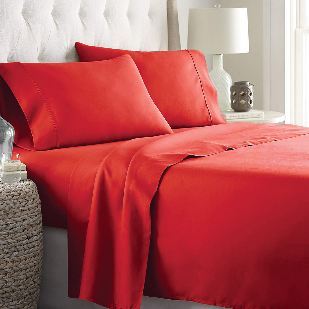 Hotel 2000TC 4 Pieces Ultra Soft Flat Fitted Sheet Set